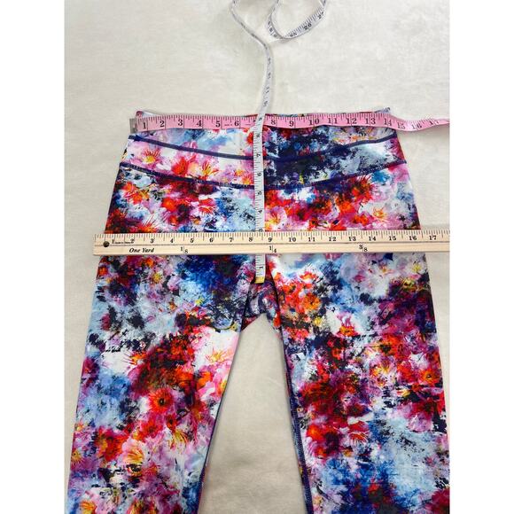 Athleta Hypersonic Sonar Tights Leggings Pink Floral Watercolor Print Running - Picture 9 of 10